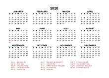 2020 singapore calendar template with public holidays