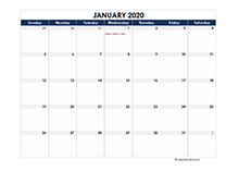 2020 Thailand Calendar Spreadsheet Template