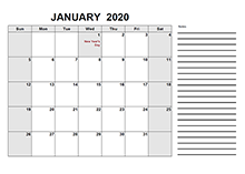 2020 free calendar pdf