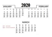 2020 Quarterly Calendar for UAE