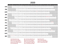 2020 UAE Project Timeline Calendar