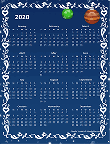 2020 Yearly Calendar Design Template