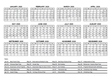 2020 pdf yearly calendar with holidays
