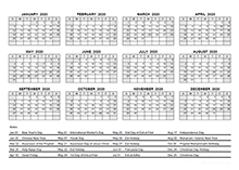 2020 Yearly Calendar With Indonesia Holidays