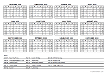 2020 Yearly Calendar With New Zealand Holidays