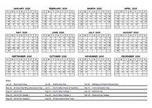 2020 pdf yearly calendar with holidays