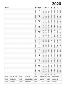 2020 Yearly Project Planning Template