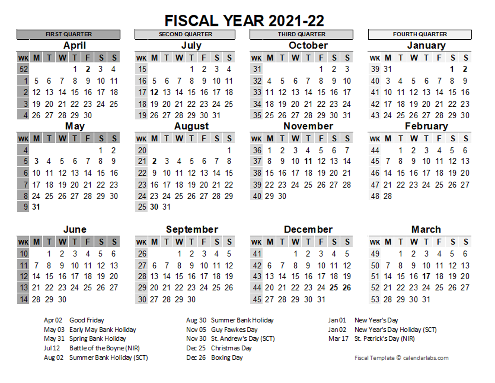 april 2021 to march 2022 calendar excel