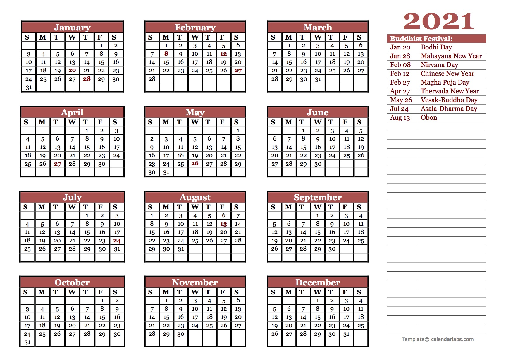 Small Calendar Printable 2021 2022
