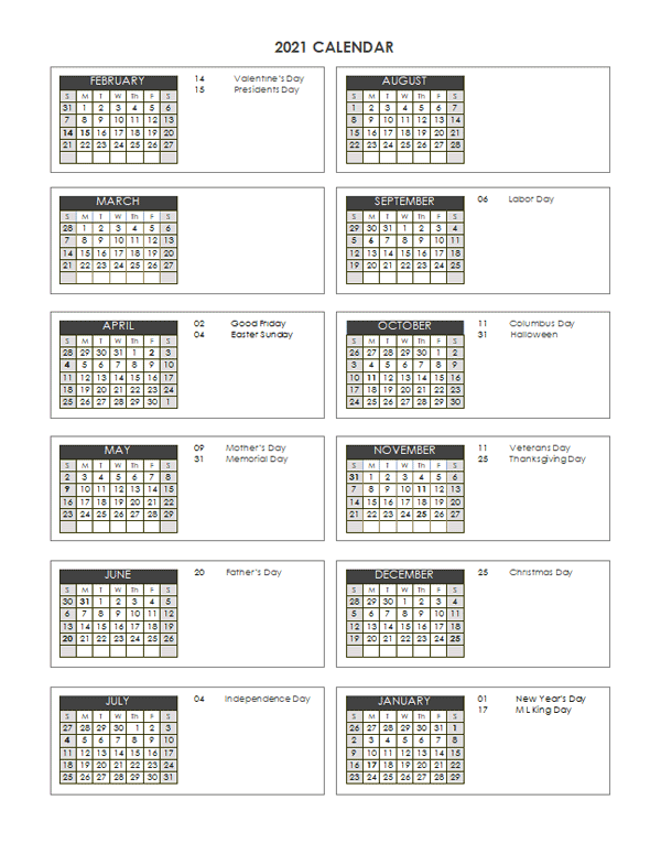 2021 Accounting Close Calendar 4-4-5