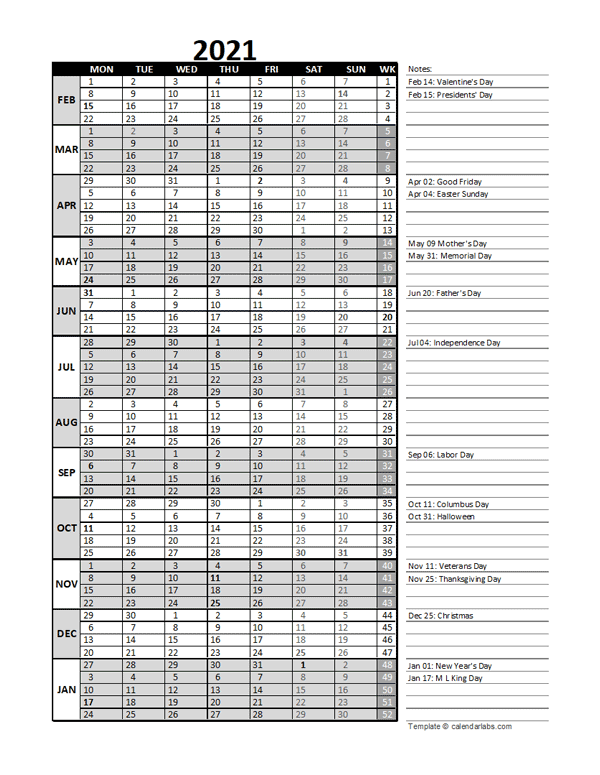 2021 Accounting Month End Close Calendar