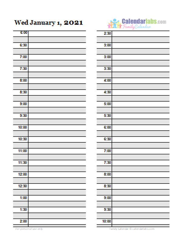 2021 Daily Planner Template - Free Printable Templates