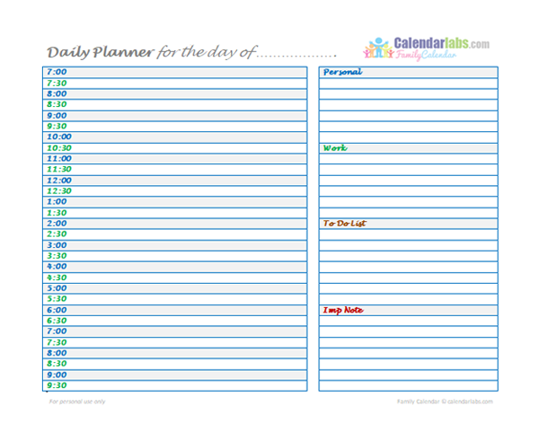 2021 Family Daily Planner