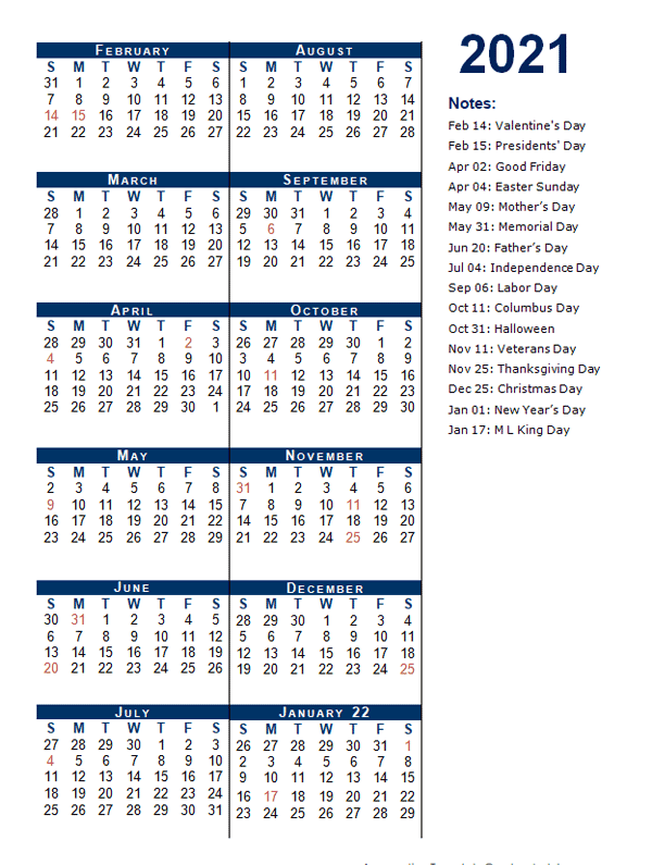 2021 Fiscal Period Calendar 4-4-5