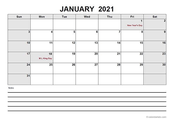 2021 Blank Calendar PDF