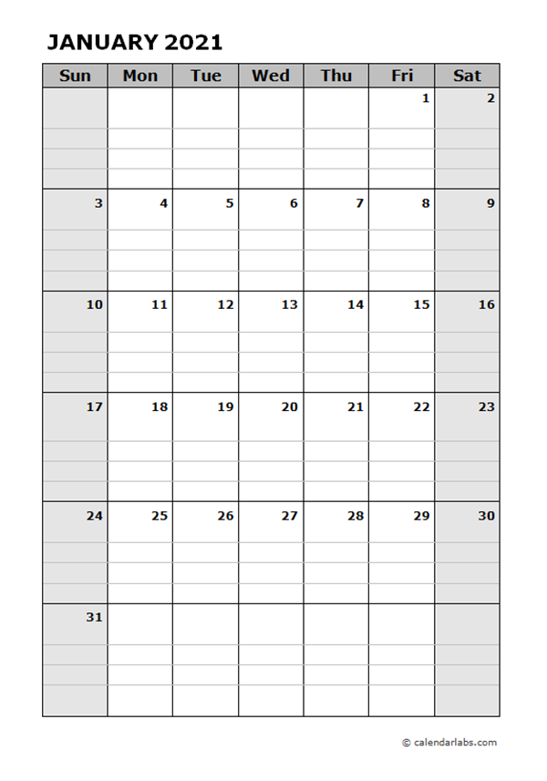 2021 Blank Daily Planner - Free Printable Templates