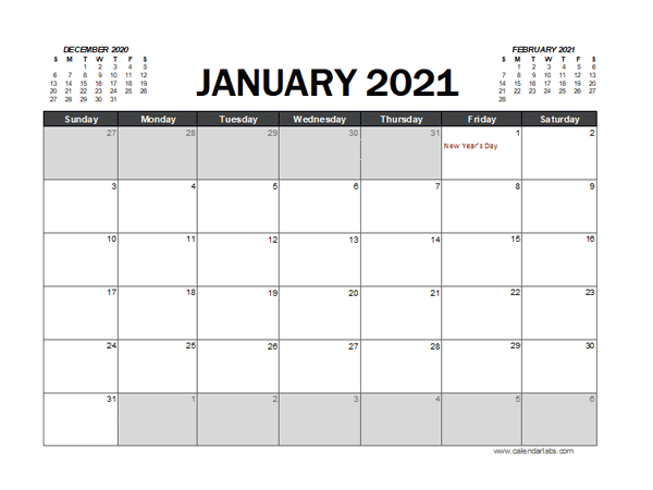 2021 Calendar Planner Canada Excel