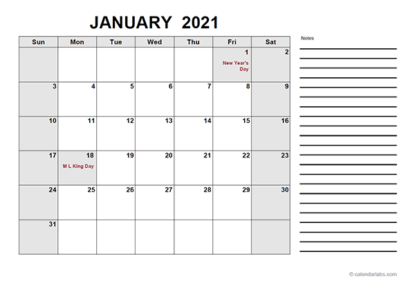 2021 Free Calendar PDF