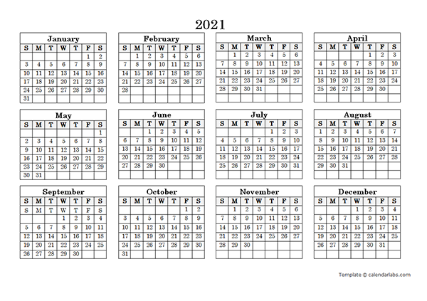 View Calendar Labs Printable Calendar 2021 PNG