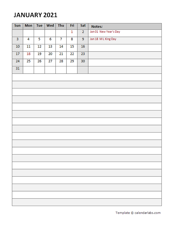 2021 Monthly Pages Planner Template