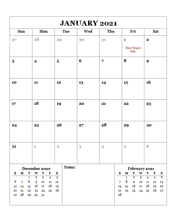 2021 Printable Calendar with Canada Holidays  