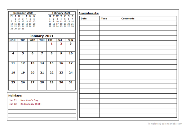 2021 UK Calendar For Vacation Tracking - Free Printable Templates