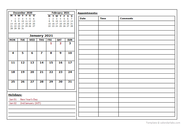 Free Printable Monthly Calendar With Holidays 2021 2022