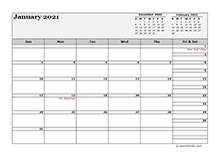 2021 Monthly Planner Template Landscape