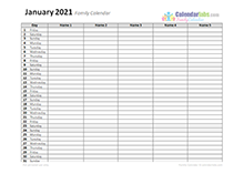 Printable 2021 Family Calendar Templates - CalendarLabs