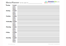 2021 Family Weekly Menu Planner