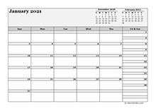 2021 Blank Three Month Calendar