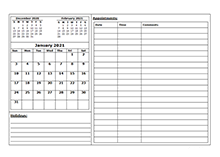 2021 monthly appointment calendar