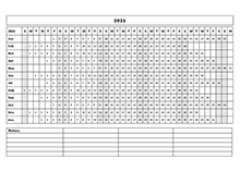 2021 Blank Landscape Yearly Calendar Template