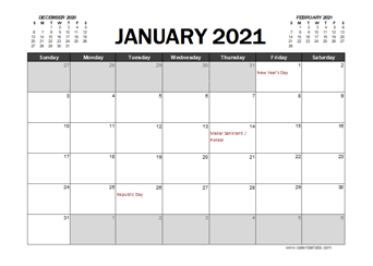 44+ Free Printable 2021 Calendar With Indian Holidays Pdf Background