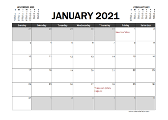 2021 Calendar Planner Ireland Excel