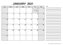 2021 Calendar with Hong Kong Holidays PDF