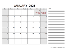 2021 Calendar with New Zealand Holidays PDF