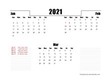 2021 Canada Quarterly Planner Template