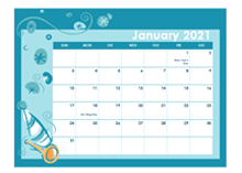 2021 Calendar Template in Colorful Design