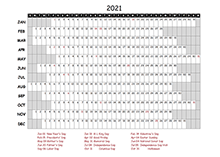 2021 Excel Calendar Project Timeline