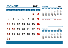 2021 Excel Calendar with Holidays