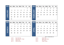 2021 Four Month Calendar with India Holidays
