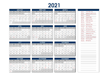 2021 Germany Annual Calendar with Holidays