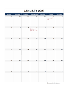 2021 Germany Calendar Spreadsheet Template
