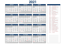 2021 India Annual Calendar with Holidays