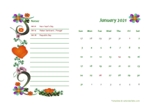 2021 India Calendar Free Printable Template