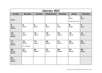 2021 calendar with date boxes Printable 2021 Julian Date Calendar Calendarlabs 2021 calendar with date boxes