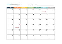 2021 Monthly Calendar Design