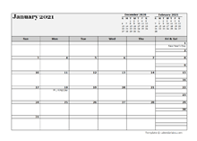 2021 Monthly Planner Template Microsoft Word