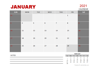 2021 Monthly Powerpoint Calendar